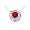 Image 1 : Ruby And Diamond Pendant : 14K White Gold - 0.66 CT TGW