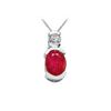 Image 1 : Ruby And Diamond Pendant : 14K White Gold - 1.50 CT TGW