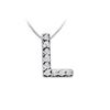 Image 1 : CZ Initial Sterling Silver L Pendant