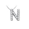 Image 1 : CZ Initial Sterling Silver N Pendant