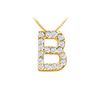 Image 1 : Classic B Initial Diamond Pendant : 14K Yellow Gold - 0.20 CT Diamonds