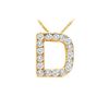 Image 1 : Classic D Initial Diamond Pendant : 14K Yellow Gold - 0.15 CT Diamonds