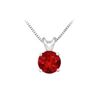 Image 1 : Ruby Prong Set Sterling Silver Solitaire Pendant 1.00 CT TGW