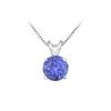 Image 1 : Tanzanite Prong Set Sterling Silver Solitaire Pendant 1.00 CT TGW