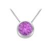 Image 1 : Amethyst Bezel-Set Solitaire Pendant : .925 Sterling Silver - 1.00 CT TGW