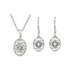 Image 1 : Sterling Silver Diamond Necklace And Lever Back Earrings Sets -  0.09 CT TW
