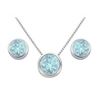 Image 1 : Aquamarine Pendant And Stud Earrings Set In Sterling Silver 2.00 CT TGW