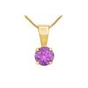 Image 1 : Amethyst Solitaire Pendant : 14K Yellow Gold - 1.00 CT TGW