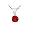 Image 1 : Ruby Solitaire Pendant : 14K White Gold - 1.00 CT TGW