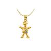 Image 1 : 14K Two Tone ( White & Yellow ) Gold #1 Boy Pendant