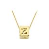 Image 1 : 14K Yellow  Alphabet  "Z"  Semi-Polished Block Initial Chain Slide Pendant With Outside Diameter