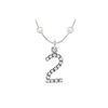 Image 1 : Cubic Zirconia And Cultured Pearl Numeric 2 Charm Pendant : .925 Sterling Silver - 0.07 CT TGW