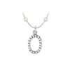 Image 1 : Cubic Zirconia And Cultured Pearl Numeric 0 Charm Pendant : .925 Sterling Silver - 0.08 CT TGW