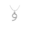 Image 1 : Diamond Numeric 9 Charm Pendant : 14K White Gold - 0.08 CT Diamonds