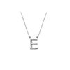 Image 1 : Sterling Silver Baby Charm E Block Initial Pendant