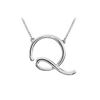 Image 1 : Plain Letter Q Script Pendant - .925 Sterling Silver