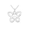 Image 1 : Sterling Silver Butterfly Shaped Peace Sign Pendant