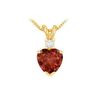 Image 1 : Diamond And Garnet Solitaire Pendant : 14K Yellow Gold - 1.00 CT TGW