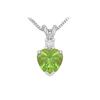 Image 1 : Diamond And Peridot Solitaire Pendant : 14K White Gold - 1.00 CT TGW