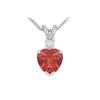 Image 1 : Diamond And Ruby Solitaire Pendant : 14K White Gold - 1.00 CT TGW