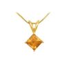 Image 1 : Citrine Solitaire Pendant : 14K Yellow Gold - 1.00 CT TGW
