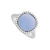 Image 1 : Sterling Silver Blue Chalcedony And Cubic Zirconia Ring 2.50 CT TGW