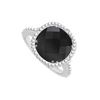 Image 1 : Sterling Silver Genuine Black Onyx And Cubic Zirconia Ring 2.05 CT TGW