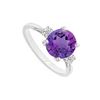 Image 1 : Amethyst And Diamond Ring : 14K White Gold - 0.75 CT TGW