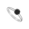 Image 1 : Black Diamond Solitaire Ring : 14K White Gold - 1.00 CT Diamond