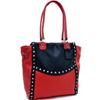 Image 1 : Dasein(R) Pyramid Studded Two Tone Winged Tote