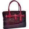 Image 1 : Dasein(R) Belted Patent Croco Satchel