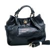 Image 1 : Women's Scrunched Style Soft Croco Tote W/ Twist-Lock Closure - Black