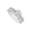 Image 1 : 14K White Gold Semi Mount Ring With Wedding Band Set 0.25Ct Diamonds Not Included Center Diamond