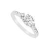 Image 1 : 14K White Gold Semi Mount Engagement Ring 0.25 Ct. Princess Diamonds Not Included Center Diamond