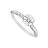 Image 1 : 14K White Gold Semi Mount Engagement Ring With 0.25 Carat Diamonds Center Diamond Not Included