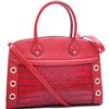 Image 1 : Dasein Grommet Croc Satchel With Shoulder Strap