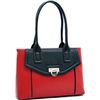 Image 1 : Dasein Classic Chic Two Tone Shoulder Bag - Red/Black