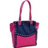 Image 1 : Dasein(R) Pyramid Studded Two Tone Winged Tote