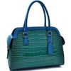 Image 1 : Tall Patent Croco Satchel With Side Pockets