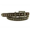 Image 1 : Ladies Rhinestone Thin Belt - Brown