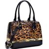 Image 1 : Dasein(R) Patent Leather Barrel Body Satchel With Hidden Compartment