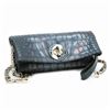 Image 1 : Elegant Croco Evening Clutch W/ Interchangeable Straps - Deep Grey