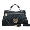 Image 1 : Women's Sophisticated Quilted Satchel Bag W/ Bonus Shoulder Strap - Black