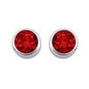 Image 1 : GF Bangkok Ruby Bezel-Set Stud Earrings : .925 Sterling Silver - 2.00 CT TGW