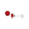 Image 1 : 14K White Gold Martini Style GF Bangkok Ruby Stud Earrings With 0.50 CT TGW