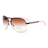 Image 1 : Women's Classic Chic Rimless Sunglasses W/ Metallic Line Accent - Pink