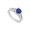 Image 1 : Diffuse Sapphire And Cubic Zirconia Engagement Ring .925 Sterling Silver 1.00 CT TGW
