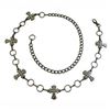 Rhinestone Cross With Rings Fashion Chain Belt