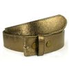 Metallic Distressed Genuine Leather Belt Strap With Stitched Edges