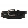 Rhinestone Buckle Skinny Leatherette Belt